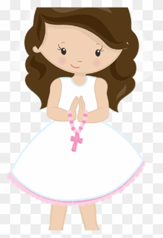 Babyface 66 Communion Baptism Invitations With Clipart - First Communion Girl Clipart - Png Download