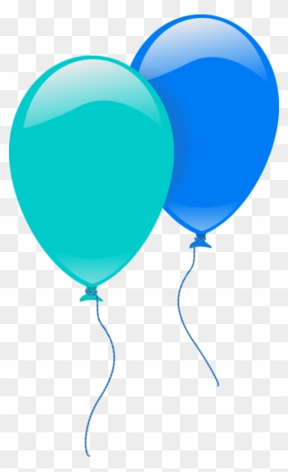 Pretty Pastel Balloons - Clip Art Blue Balloon - Png Download