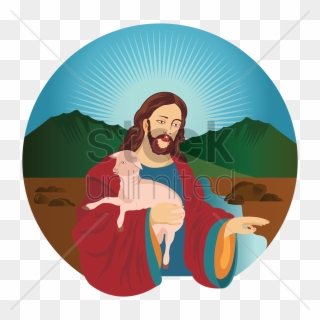 Jesus With Lamb Cartoon Clipart
