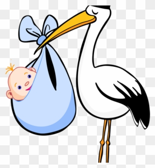 Stork Clipart Free Clip Art For Birth Announcements - Stork Bird Baby - Png Download