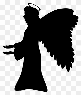 Christian Clip Art Guardian Angel Silhouette Drawing - Angel Silhouette Png Transparent Png