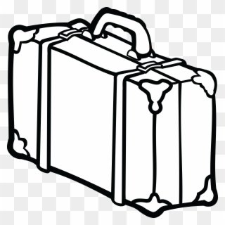 Suitcase Baggage Line Art Drawing Travel - Suitcase Clipart Black And White - Png Download