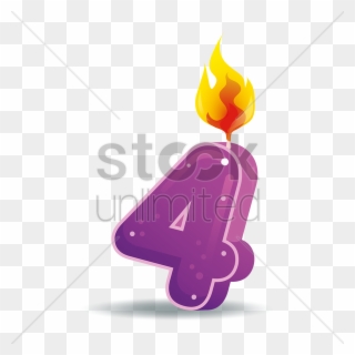 Free Download 4 Number Candle Clipart Number Clip Art - Number 4 Candle Vector - Png Download