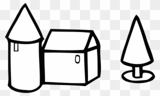 Shapes Clipart House - Toy Block Clipart Black And White - Png Download