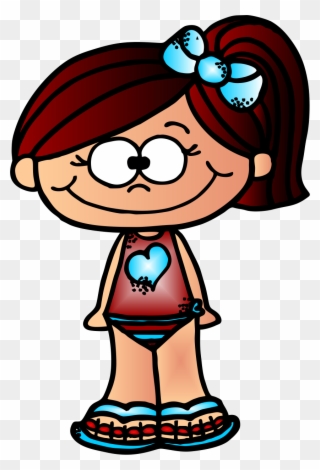 Cute Kid Clipart Freebie Easter Time - Clipart Bathing Suit Girl - Png Download