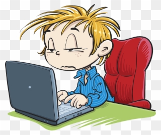 Cartoon Computer Clip Art A Who Is - Computing Boy Clipart - Png Download