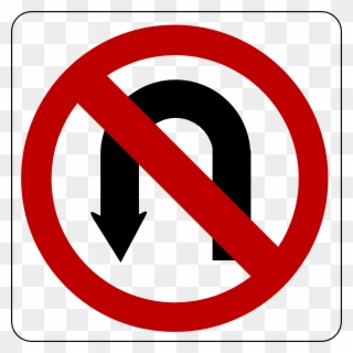 Free Vector No U Turn Sign Clip Art - No U Turn Sign Vector - Png Download