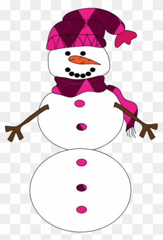 Snowman Free To Use Clip Art - Snowman Clip Art With Pink - Png Download