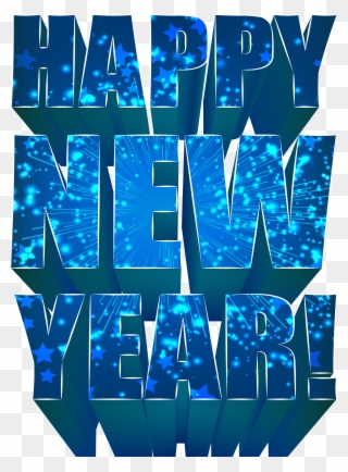 Happy New Year Blue Png Clipart