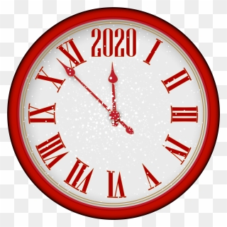 2018 New Year Red Clock Tree Png Clip Art - Clock Stock Transparent Png