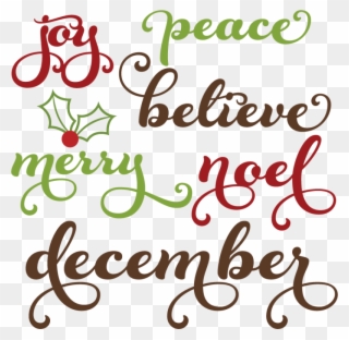 Words Clip Art - Christmas Words Svg Free - Png Download