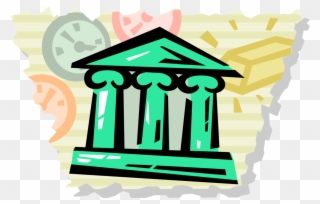 Vector Illustration Of Financial Banking Institution - Illustration Clipart
