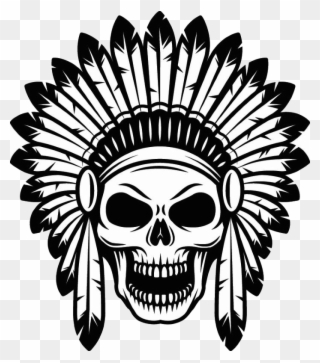 Skulls Transparent Native American - Native American Skull Logo Clipart