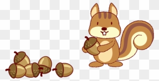Cartoon Clip Art Loves Transprent - Squirrel And Nuts Cartoon - Png Download