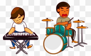 Drums Clipart Ensemble - Play The Drum Cartoon - Png Download
