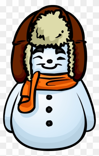 Orange Scarf Snowman Furniture Icon - Club Penguin Snowman Clipart