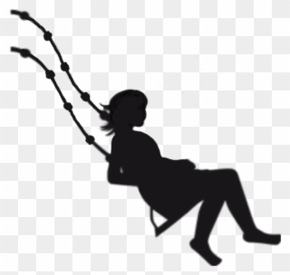 Silhouette Of A Girl Swinging $swinging Silhouette - Niño En Columpio Silueta Clipart