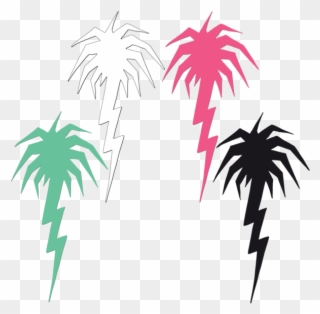 Lightning Palm Tree Diecut Sticker Pack - Slush Slasher Clipart
