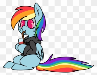 Pegacornss, Clothes, Drinking, Hoodie, Rainbow Dash, - Cartoon Clipart