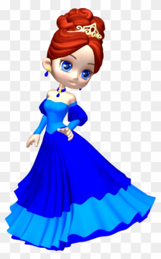 Princess In Blue Poser Png Clipart - Princess Clipart Transparent Png