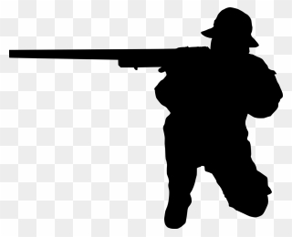 Shooter Silhouette At Getdrawings - Silhouette With A Gun Transparent Clipart