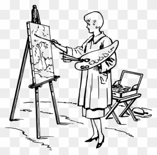 Clipart - Drawing Of Someone Painting - Png Download