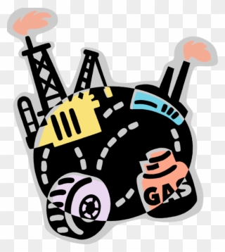 Vector Illustration Of Petrochemical Industry Produces - Industry Clipart