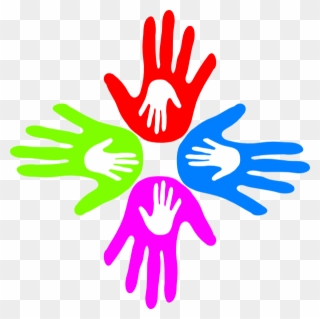 4 Colored Hands Logo Clipart