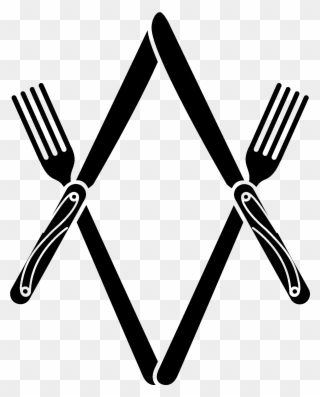 Masonic Bib Clip / Napkin Holder - Masonic Fork And Knife - Png Download