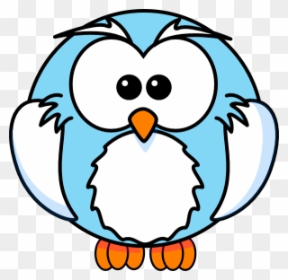 Light Blue Owl Cartoon Clip Art - Cartoon Animals To Colour - Png Download