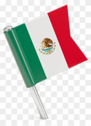 Square Flag Illustration Of - Mexico Flag Pin Icon Clipart