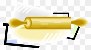Vector Illustration Of Rolling Pin Rolls And Flattens Clipart