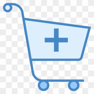 Add Shopping Cart Icon - Blue Cartoon Shopping Cart Clipart