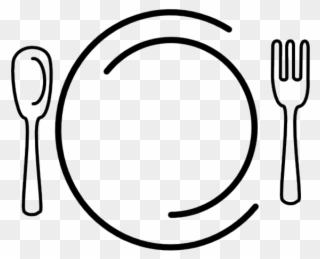 Dinner Plate Clipart - Fork And Spoon Circle Png Transparent Png