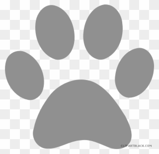 Picture Black And White Library Badger Clipart Paw - Grey Paw Print - Png Download