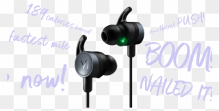 With Built-in Biosensors, A Sleek And Comfortable Design, - Lifebeam Vi Ai Personal Trainer Earphones Clipart