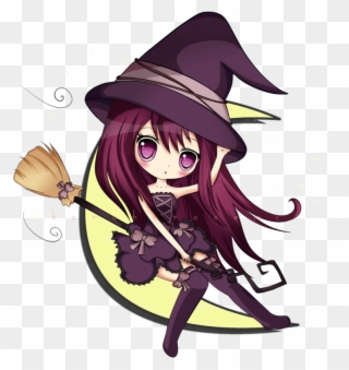 Clipart Free Broom Drawing Animated - Chibi Witch - Png Download