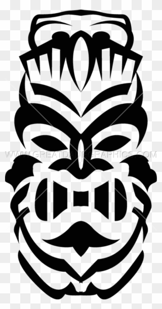 Stencil Totem Transprent - Tiki Clip Art Black And White - Png Download