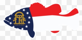Largemouth Bass Sticker - Georgia State Flag Clipart