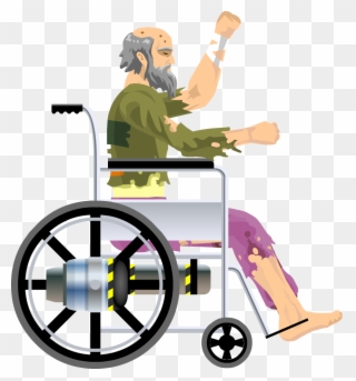 Old Clipart Viejo - Happy Wheels Wheelchair Guy - Png Download