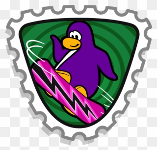 Snowboarder Stamp Club Penguin - Club Penguin Stamps Clipart