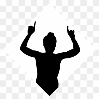 Press - Body Silhouette Hands Up Clipart