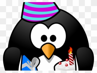 Birthday Hat Clipart Pdf - Cartoon Penguin - Png Download