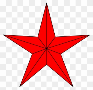 Red Star With Lines Clip Art At Clker - Red Star Transparent Background - Png Download