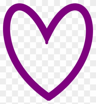 Small Clipart Purple Heart - Purple Love Heart Outline - Png Download