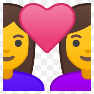 Noto Emoji Oreo 1f469 200d 2764 200d 1f469 - Man And Woman Emoji Png Clipart
