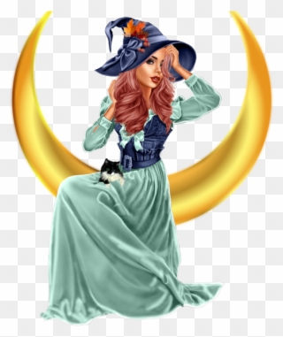 Moon-10 Witch, Clip Art, Witches, Illustrations - Illustration - Png Download