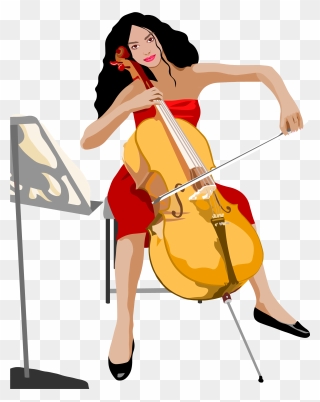 Big Image - Person Playing Cello Clipart - Png Download