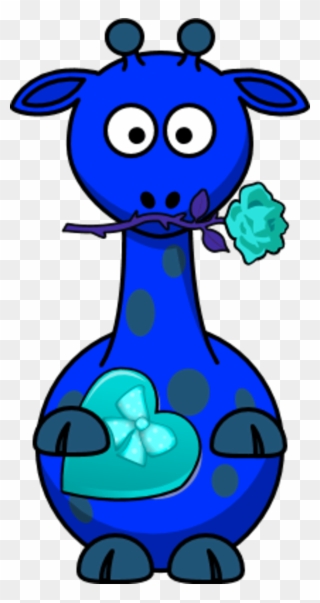 Giraffe Valentine Heart Love Romance - Clip Art - Png Download