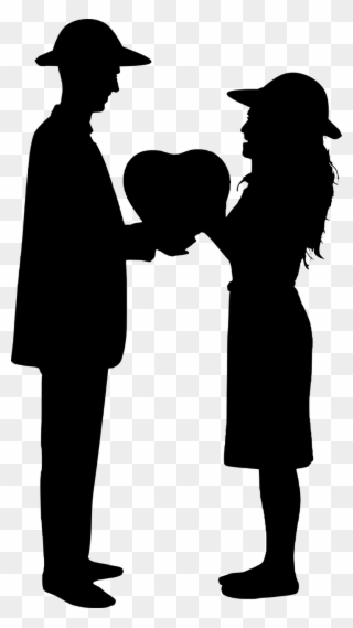 Romance Silhouette At Getdrawings - Valentine Couple Images Black And White Clipart